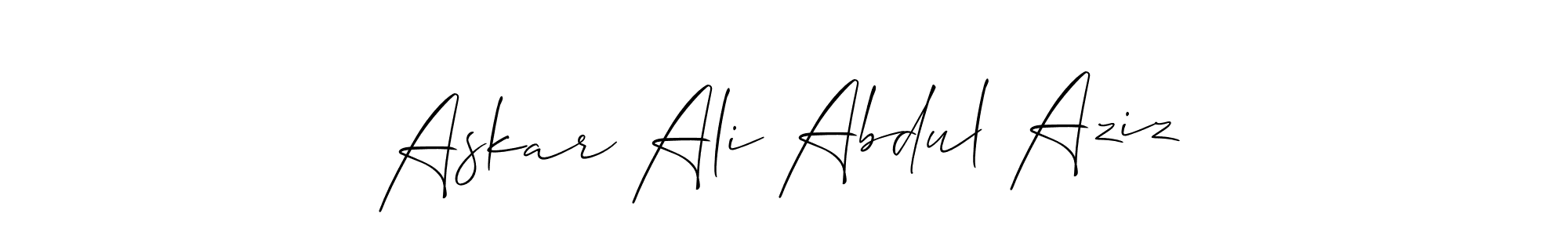 The best way (Allison_Script) to make a short signature is to pick only two or three words in your name. The name Askar Ali Abdul Aziz include a total of six letters. For converting this name. Askar Ali Abdul Aziz signature style 2 images and pictures png