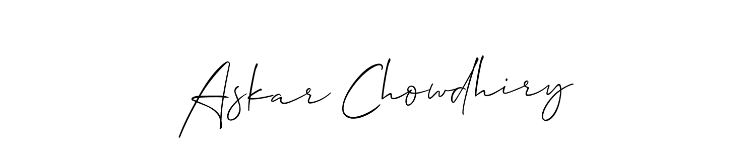 This is the best signature style for the Askar Chowdhiry name. Also you like these signature font (Allison_Script). Mix name signature. Askar Chowdhiry signature style 2 images and pictures png