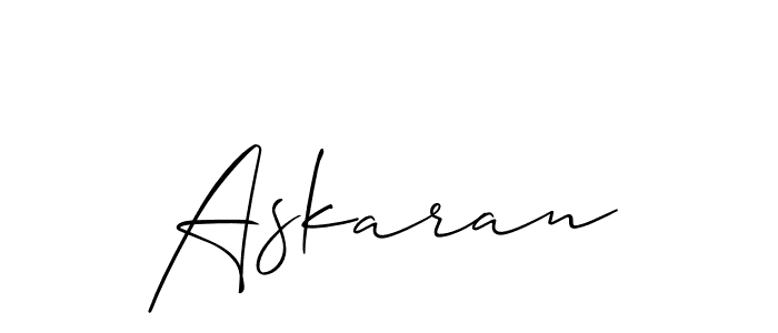 Create a beautiful signature design for name Askaran. With this signature (Allison_Script) fonts, you can make a handwritten signature for free. Askaran signature style 2 images and pictures png