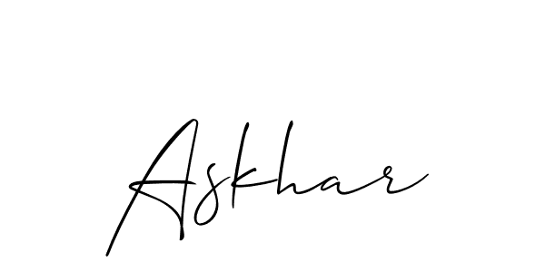 How to Draw Askhar signature style? Allison_Script is a latest design signature styles for name Askhar. Askhar signature style 2 images and pictures png