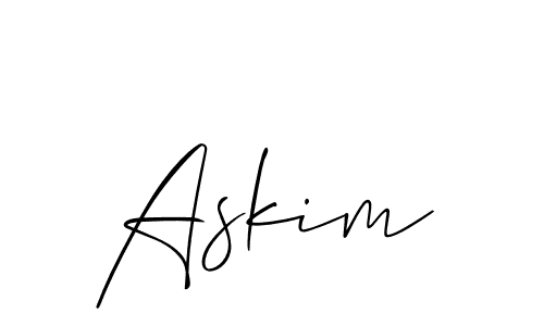 Also we have Askim name is the best signature style. Create professional handwritten signature collection using Allison_Script autograph style. Askim signature style 2 images and pictures png