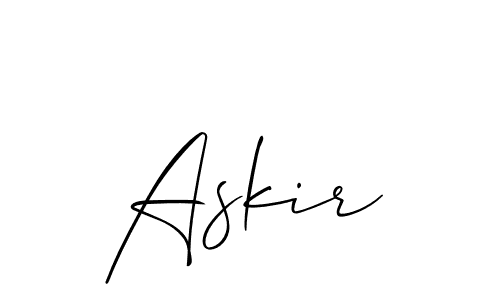 Askir stylish signature style. Best Handwritten Sign (Allison_Script) for my name. Handwritten Signature Collection Ideas for my name Askir. Askir signature style 2 images and pictures png