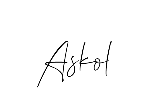 Use a signature maker to create a handwritten signature online. With this signature software, you can design (Allison_Script) your own signature for name Askol. Askol signature style 2 images and pictures png