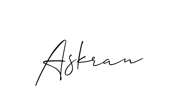 Best and Professional Signature Style for Askran. Allison_Script Best Signature Style Collection. Askran signature style 2 images and pictures png