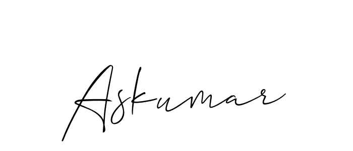 if you are searching for the best signature style for your name Askumar. so please give up your signature search. here we have designed multiple signature styles  using Allison_Script. Askumar signature style 2 images and pictures png