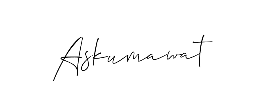 You should practise on your own different ways (Allison_Script) to write your name (Askumawat) in signature. don't let someone else do it for you. Askumawat signature style 2 images and pictures png
