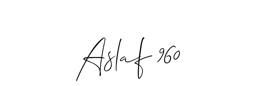 The best way (Allison_Script) to make a short signature is to pick only two or three words in your name. The name Aslaf 960 include a total of six letters. For converting this name. Aslaf 960 signature style 2 images and pictures png