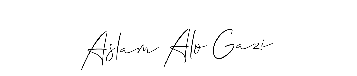 Use a signature maker to create a handwritten signature online. With this signature software, you can design (Allison_Script) your own signature for name Aslam Alo Gazi. Aslam Alo Gazi signature style 2 images and pictures png