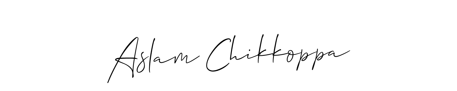 It looks lik you need a new signature style for name Aslam Chikkoppa. Design unique handwritten (Allison_Script) signature with our free signature maker in just a few clicks. Aslam Chikkoppa signature style 2 images and pictures png