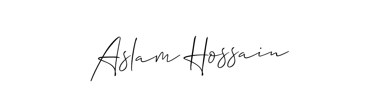 How to make Aslam Hossain signature? Allison_Script is a professional autograph style. Create handwritten signature for Aslam Hossain name. Aslam Hossain signature style 2 images and pictures png