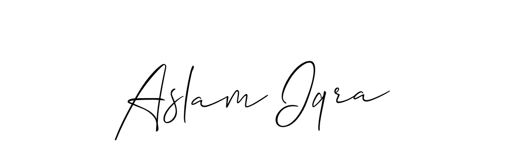 Similarly Allison_Script is the best handwritten signature design. Signature creator online .You can use it as an online autograph creator for name Aslam Iqra. Aslam Iqra signature style 2 images and pictures png