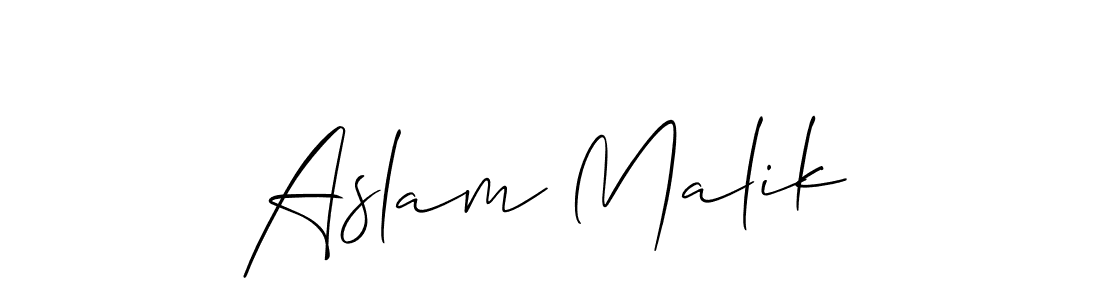 Use a signature maker to create a handwritten signature online. With this signature software, you can design (Allison_Script) your own signature for name Aslam Malik. Aslam Malik signature style 2 images and pictures png