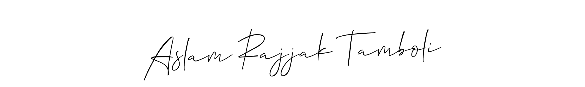 Similarly Allison_Script is the best handwritten signature design. Signature creator online .You can use it as an online autograph creator for name Aslam Rajjak Tamboli. Aslam Rajjak Tamboli signature style 2 images and pictures png