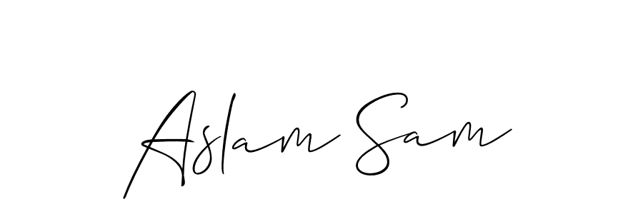 You can use this online signature creator to create a handwritten signature for the name Aslam Sam. This is the best online autograph maker. Aslam Sam signature style 2 images and pictures png