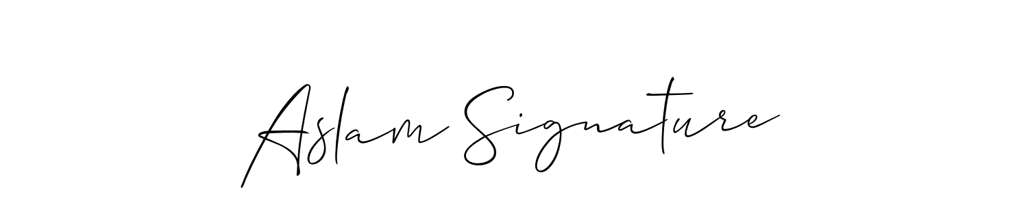 Create a beautiful signature design for name Aslam Signature. With this signature (Allison_Script) fonts, you can make a handwritten signature for free. Aslam Signature signature style 2 images and pictures png