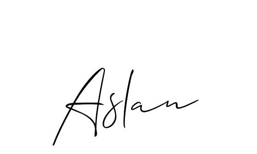 Allison_Script is a professional signature style that is perfect for those who want to add a touch of class to their signature. It is also a great choice for those who want to make their signature more unique. Get Aslan name to fancy signature for free. Aslan signature style 2 images and pictures png