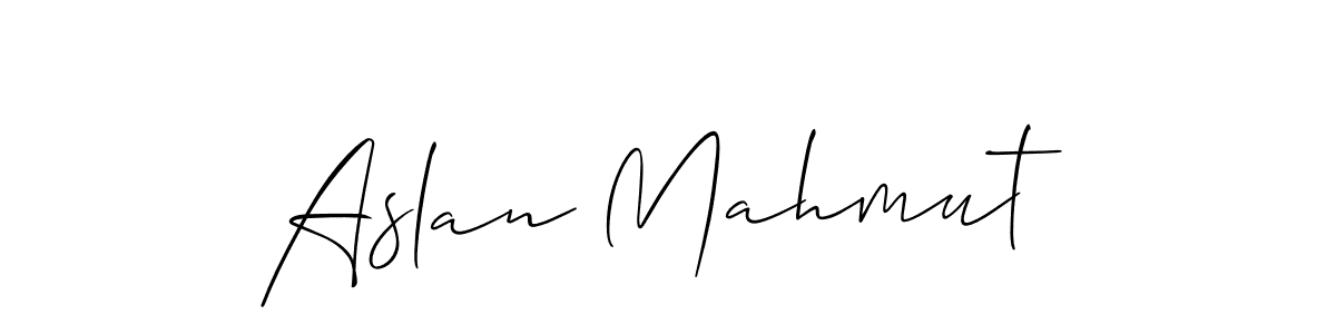 How to make Aslan Mahmut name signature. Use Allison_Script style for creating short signs online. This is the latest handwritten sign. Aslan Mahmut signature style 2 images and pictures png