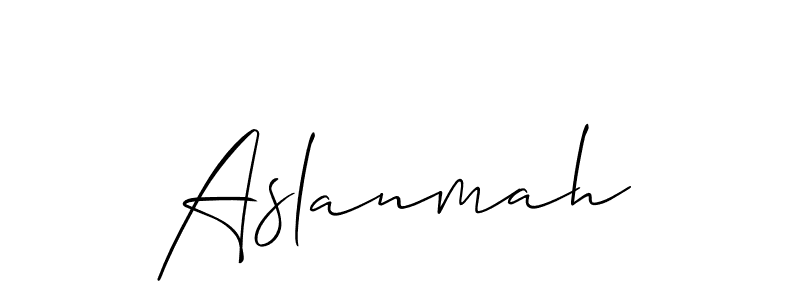 Also You can easily find your signature by using the search form. We will create Aslanmah name handwritten signature images for you free of cost using Allison_Script sign style. Aslanmah signature style 2 images and pictures png