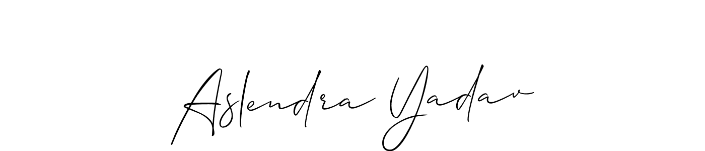 Make a short Aslendra Yadav signature style. Manage your documents anywhere anytime using Allison_Script. Create and add eSignatures, submit forms, share and send files easily. Aslendra Yadav signature style 2 images and pictures png