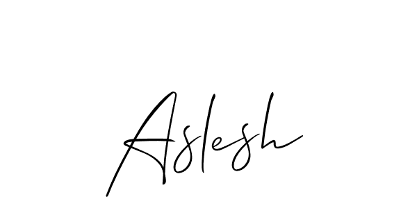 Create a beautiful signature design for name Aslesh. With this signature (Allison_Script) fonts, you can make a handwritten signature for free. Aslesh signature style 2 images and pictures png