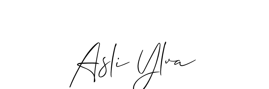It looks lik you need a new signature style for name Asli Ylva. Design unique handwritten (Allison_Script) signature with our free signature maker in just a few clicks. Asli Ylva signature style 2 images and pictures png