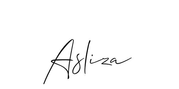 Also we have Asliza name is the best signature style. Create professional handwritten signature collection using Allison_Script autograph style. Asliza signature style 2 images and pictures png