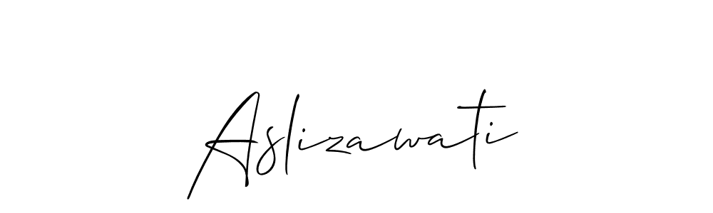 How to make Aslizawati name signature. Use Allison_Script style for creating short signs online. This is the latest handwritten sign. Aslizawati signature style 2 images and pictures png