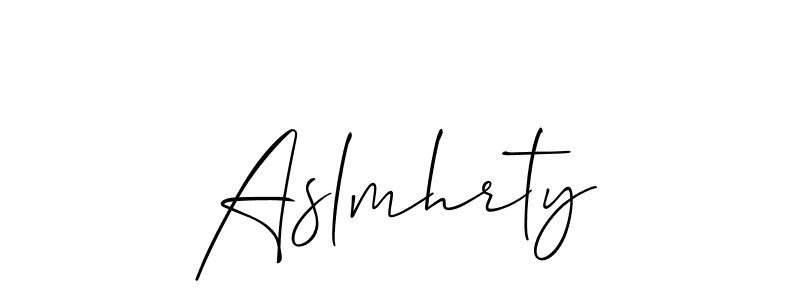 Also we have Aslmhrty name is the best signature style. Create professional handwritten signature collection using Allison_Script autograph style. Aslmhrty signature style 2 images and pictures png