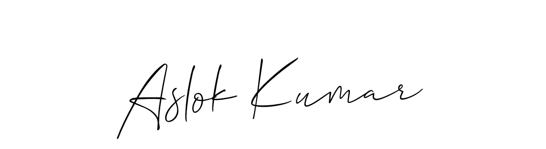 How to Draw Aslok Kumar signature style? Allison_Script is a latest design signature styles for name Aslok Kumar. Aslok Kumar signature style 2 images and pictures png