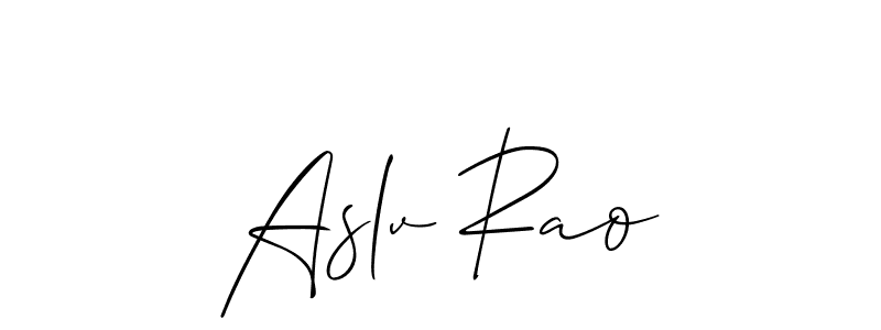 Once you've used our free online signature maker to create your best signature Allison_Script style, it's time to enjoy all of the benefits that Aslv Rao name signing documents. Aslv Rao signature style 2 images and pictures png