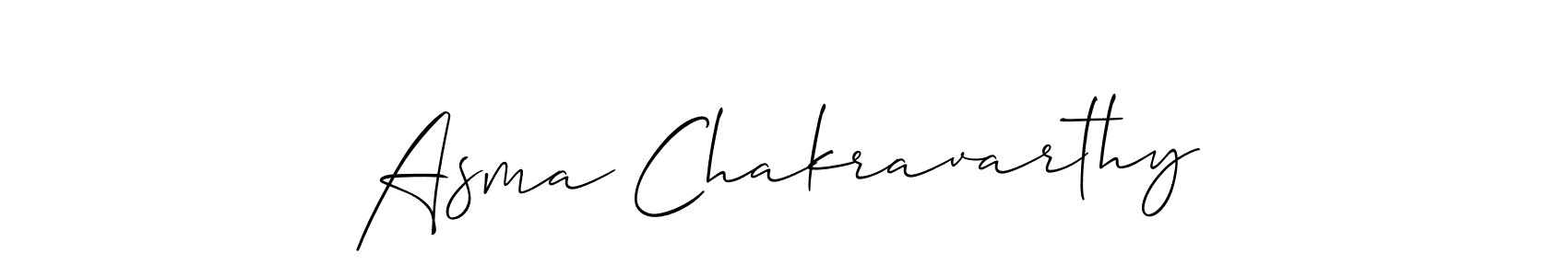 The best way (Allison_Script) to make a short signature is to pick only two or three words in your name. The name Asma Chakravarthy include a total of six letters. For converting this name. Asma Chakravarthy signature style 2 images and pictures png