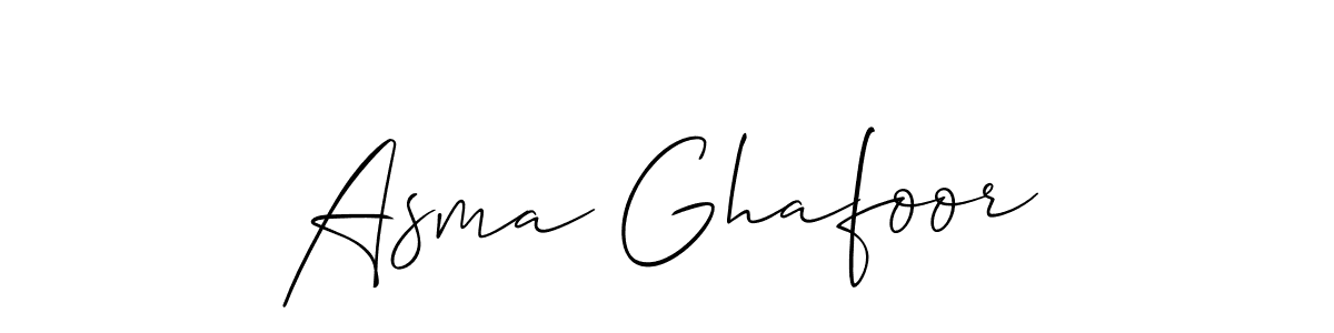 How to make Asma Ghafoor name signature. Use Allison_Script style for creating short signs online. This is the latest handwritten sign. Asma Ghafoor signature style 2 images and pictures png