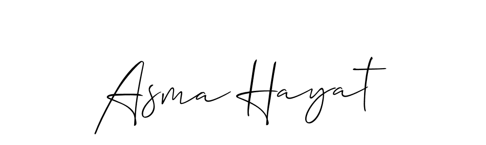 if you are searching for the best signature style for your name Asma Hayat. so please give up your signature search. here we have designed multiple signature styles  using Allison_Script. Asma Hayat signature style 2 images and pictures png