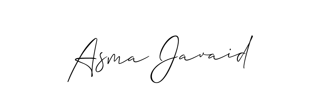 Design your own signature with our free online signature maker. With this signature software, you can create a handwritten (Allison_Script) signature for name Asma Javaid. Asma Javaid signature style 2 images and pictures png