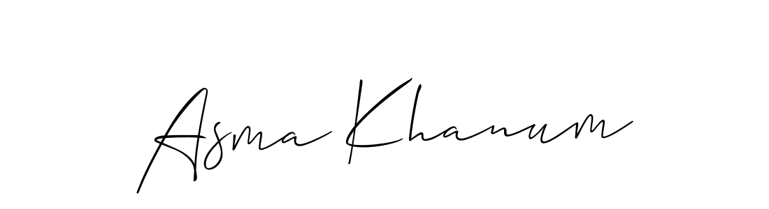 Also You can easily find your signature by using the search form. We will create Asma Khanum name handwritten signature images for you free of cost using Allison_Script sign style. Asma Khanum signature style 2 images and pictures png