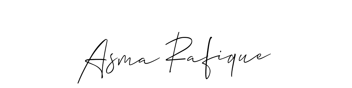 Design your own signature with our free online signature maker. With this signature software, you can create a handwritten (Allison_Script) signature for name Asma Rafique. Asma Rafique signature style 2 images and pictures png