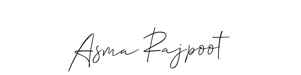 Design your own signature with our free online signature maker. With this signature software, you can create a handwritten (Allison_Script) signature for name Asma Rajpoot. Asma Rajpoot signature style 2 images and pictures png