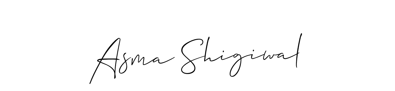 if you are searching for the best signature style for your name Asma Shigiwal. so please give up your signature search. here we have designed multiple signature styles  using Allison_Script. Asma Shigiwal signature style 2 images and pictures png