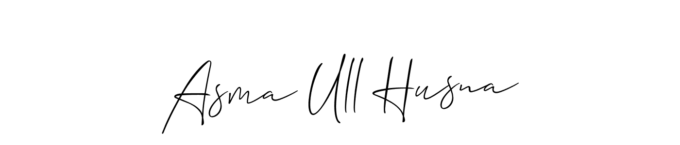How to make Asma Ull Husna name signature. Use Allison_Script style for creating short signs online. This is the latest handwritten sign. Asma Ull Husna signature style 2 images and pictures png