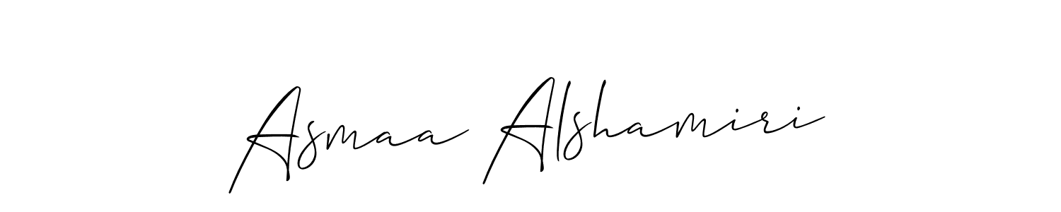 You should practise on your own different ways (Allison_Script) to write your name (Asmaa Alshamiri) in signature. don't let someone else do it for you. Asmaa Alshamiri signature style 2 images and pictures png