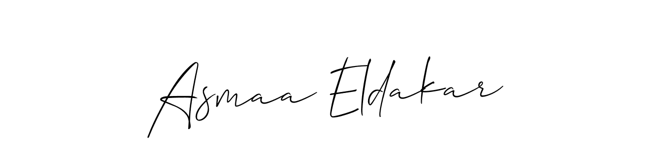 Use a signature maker to create a handwritten signature online. With this signature software, you can design (Allison_Script) your own signature for name Asmaa Eldakar. Asmaa Eldakar signature style 2 images and pictures png