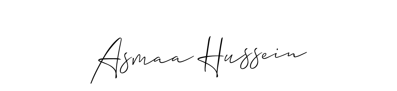 Make a beautiful signature design for name Asmaa Hussein. With this signature (Allison_Script) style, you can create a handwritten signature for free. Asmaa Hussein signature style 2 images and pictures png