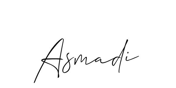 Design your own signature with our free online signature maker. With this signature software, you can create a handwritten (Allison_Script) signature for name Asmadi. Asmadi signature style 2 images and pictures png