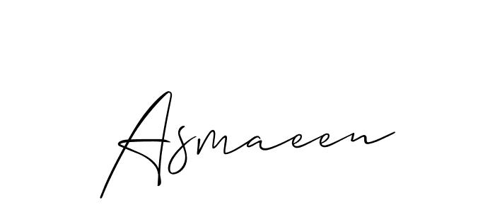 Also we have Asmaeen name is the best signature style. Create professional handwritten signature collection using Allison_Script autograph style. Asmaeen signature style 2 images and pictures png