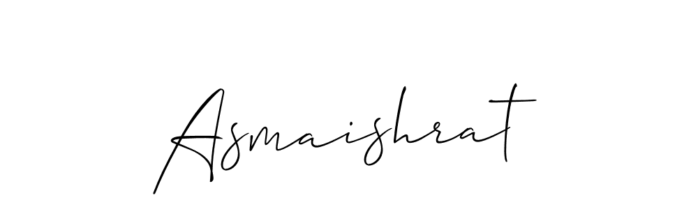 The best way (Allison_Script) to make a short signature is to pick only two or three words in your name. The name Asmaishrat include a total of six letters. For converting this name. Asmaishrat signature style 2 images and pictures png