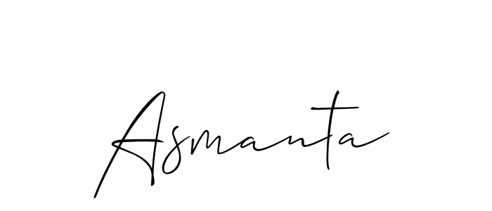 Also You can easily find your signature by using the search form. We will create Asmanta name handwritten signature images for you free of cost using Allison_Script sign style. Asmanta signature style 2 images and pictures png