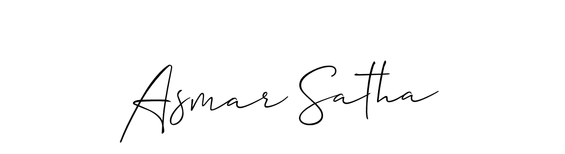 The best way (Allison_Script) to make a short signature is to pick only two or three words in your name. The name Asmar Satha include a total of six letters. For converting this name. Asmar Satha signature style 2 images and pictures png