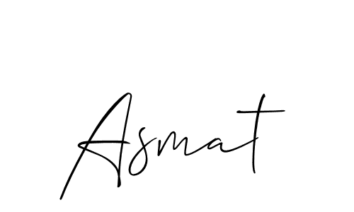 The best way (Allison_Script) to make a short signature is to pick only two or three words in your name. The name Asmat include a total of six letters. For converting this name. Asmat signature style 2 images and pictures png