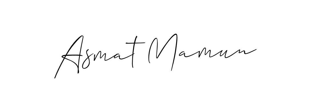 Also we have Asmat Mamun name is the best signature style. Create professional handwritten signature collection using Allison_Script autograph style. Asmat Mamun signature style 2 images and pictures png