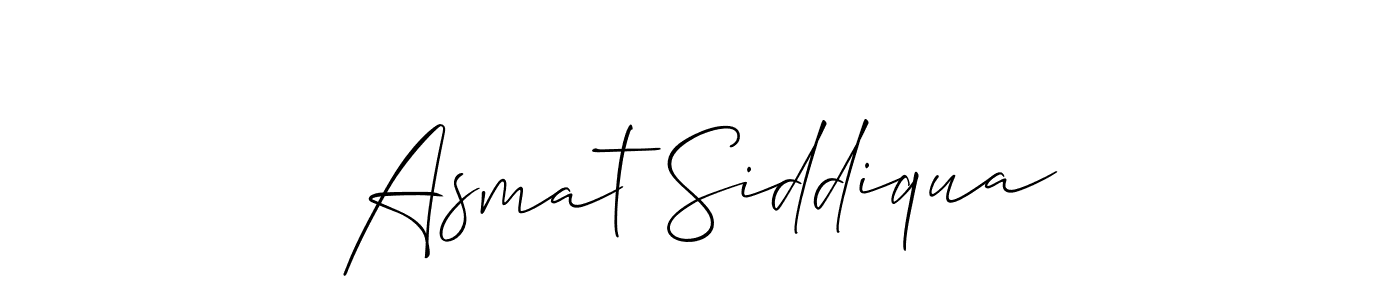 Asmat Siddiqua stylish signature style. Best Handwritten Sign (Allison_Script) for my name. Handwritten Signature Collection Ideas for my name Asmat Siddiqua. Asmat Siddiqua signature style 2 images and pictures png